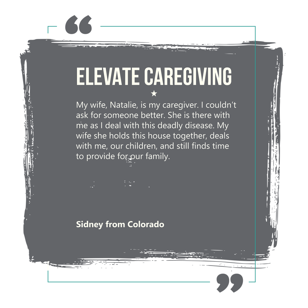 A testimonial from Sidney in Colorado about their wife, Natalie for Elevate Caregiving